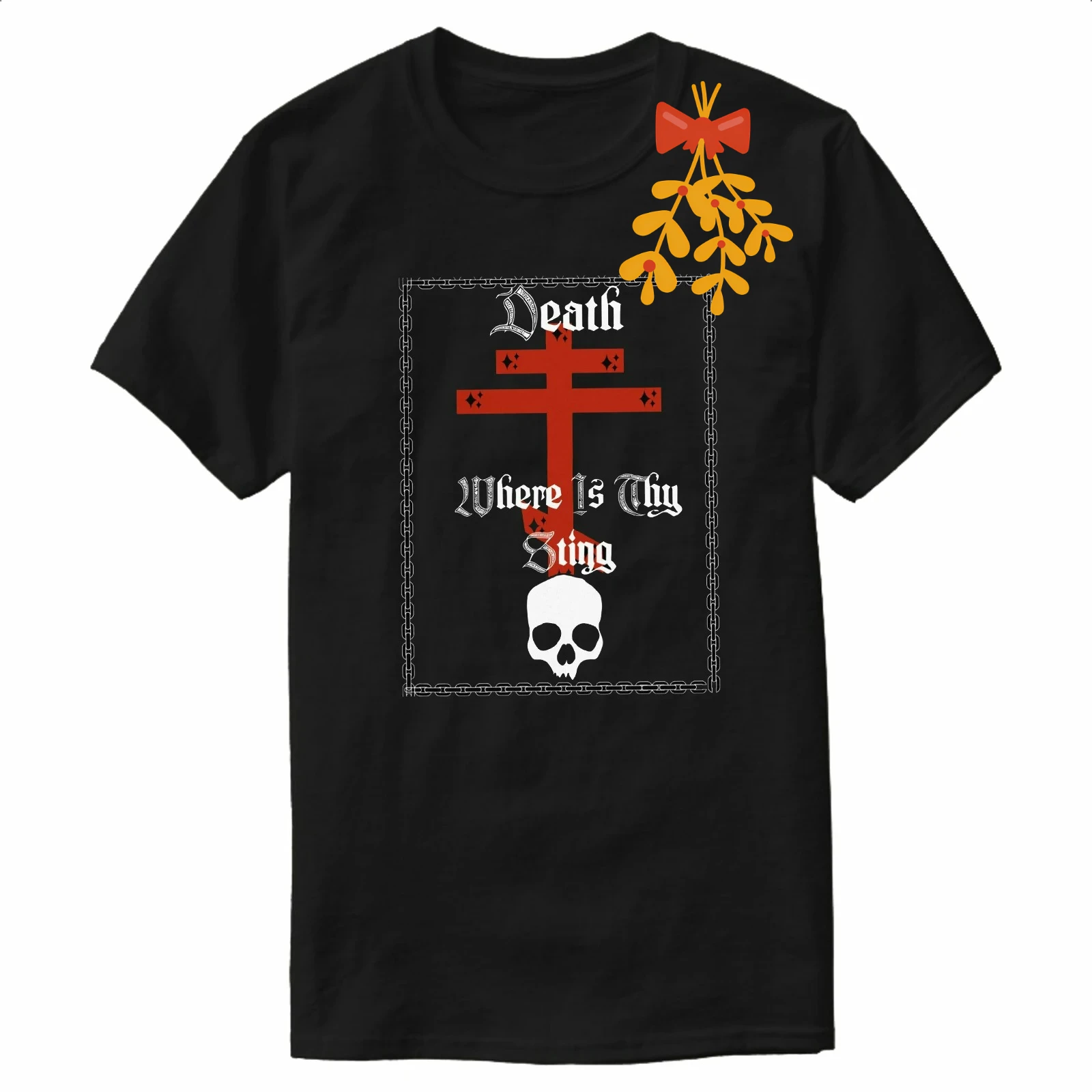 Orthodox Church Death Skull Orthodox Cross T-Shirt 100% Cotton O-Neck Summer Short Sleeve Casual Mens T-shirt Size S-3XL