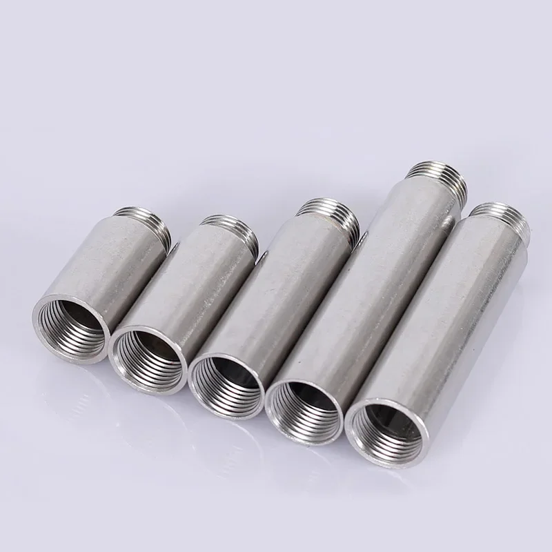 1Pc Length 2.5-50cm 304 Stainless Steel Male + Female Thread Extension Tube 1/2