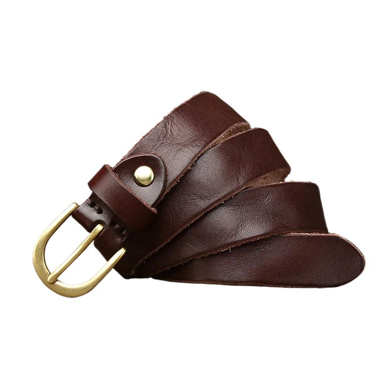 

Женский кожаный ремень 2,6 см с медной пряжкой, чистая воловья кожа, ретро-дизайн морщин, универсальный пояс для джинсов