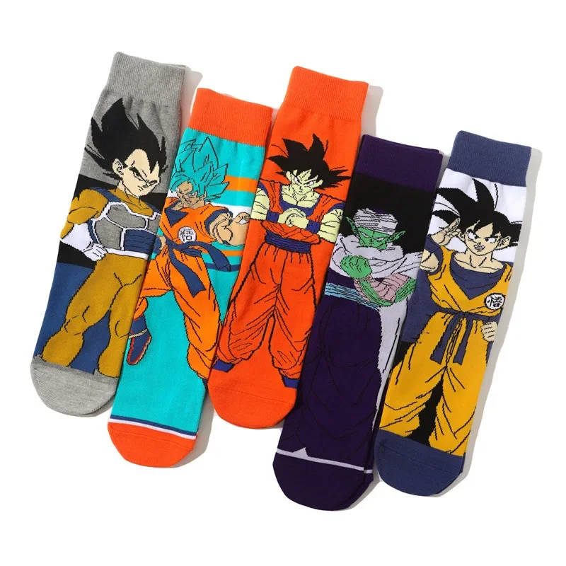 Dragon Ball Z Socks Men's Funny Anime Goku Vegeta Super Saiyan Cosplay Cartoon Kids Socks Personality Trend Anime Stockings