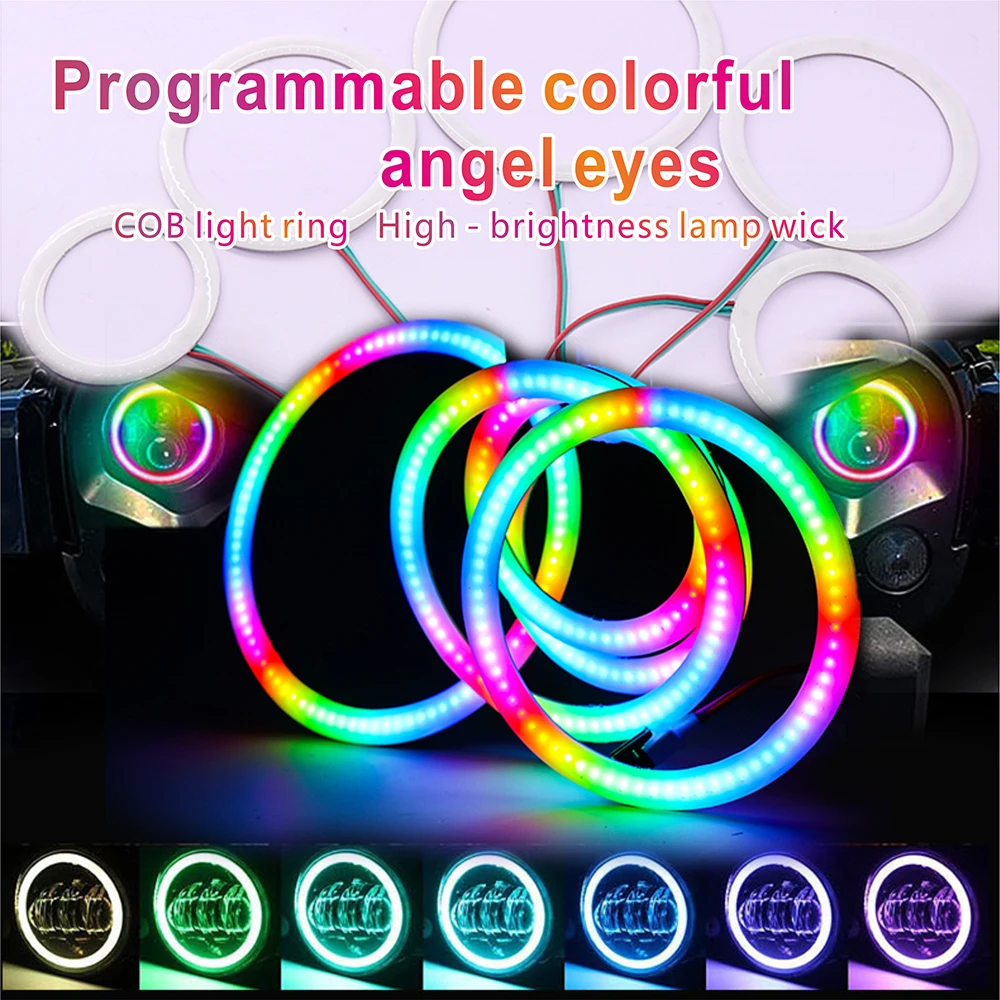 5V/12V WS2812B RGB COB RING Pixel CAR LIGHT 18/36/54/72/90Leds Individually Addressable WS2812 Built-in IC COB RING LED CAR LED
