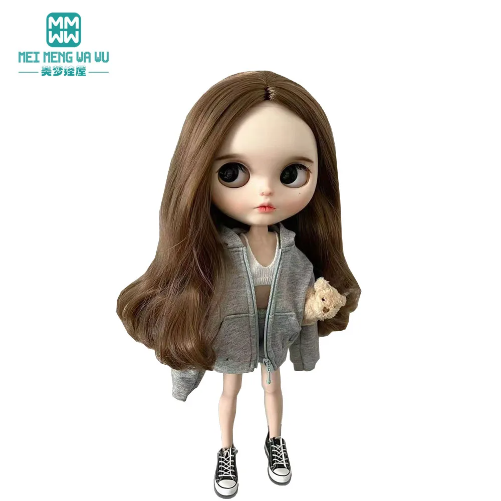 28cm Blyth 인형 옷 azon OB22 OB24 세련된 줄무늬 티셔츠 장난감 선물