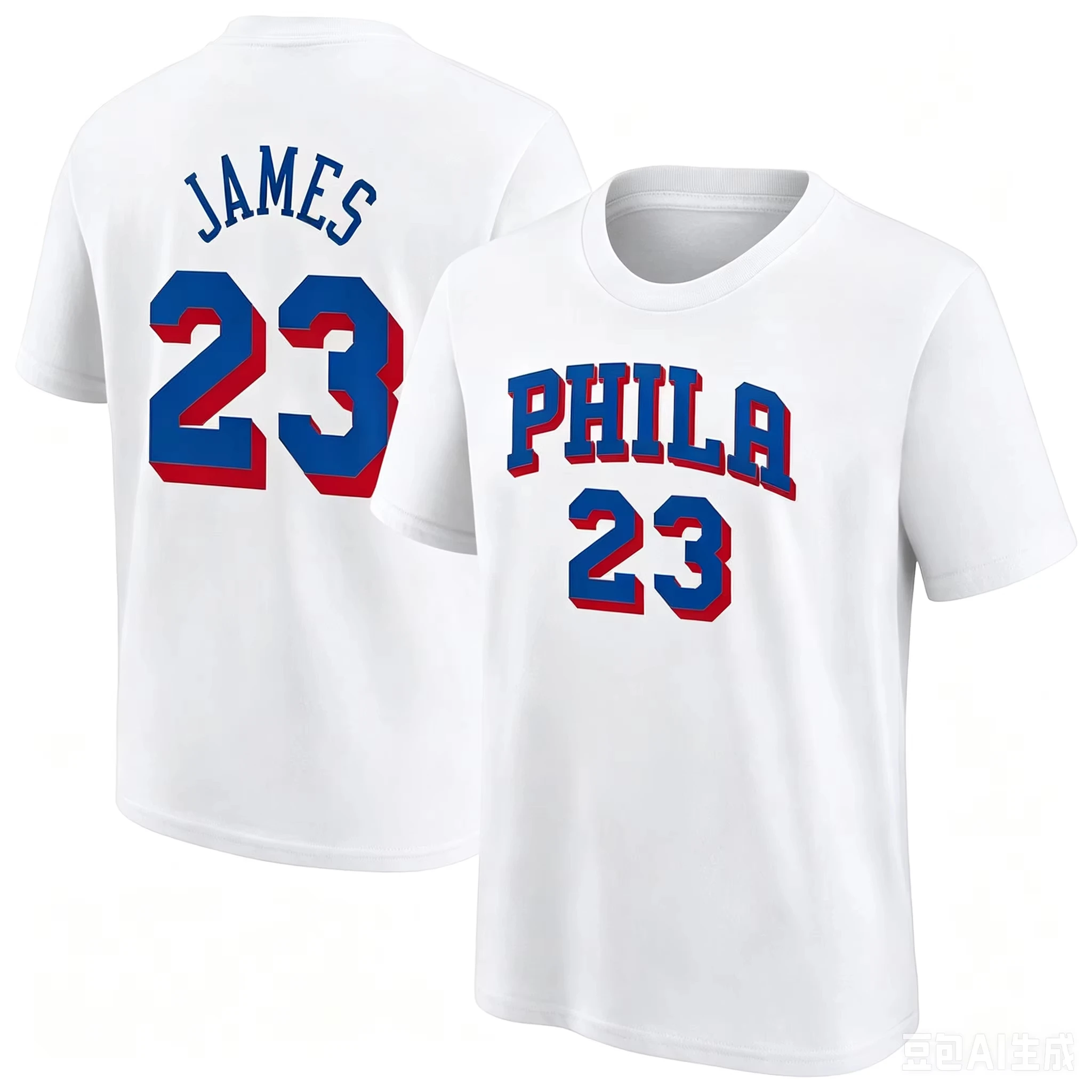 2026 Philadelphia James Basketball T-shirt Men Women Summer Cotton Clothing Fashion Oversized Short Sleeved Top Streetwear