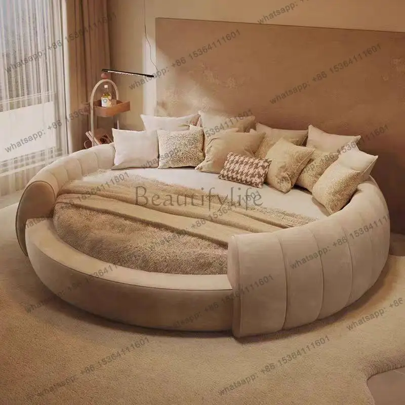 FG Modern Simple Bed European Round Space Saving Girls Full Floor Children Bed Bedroom Sleeping Letto Matrimoniale Unique Furnit