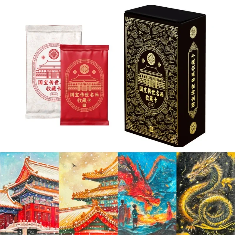 NEW CARD National Treasures Famous Paintings Collection Cards Rare Peking Opera Ink Paintings Paper-cut Art Gem Collection Cards