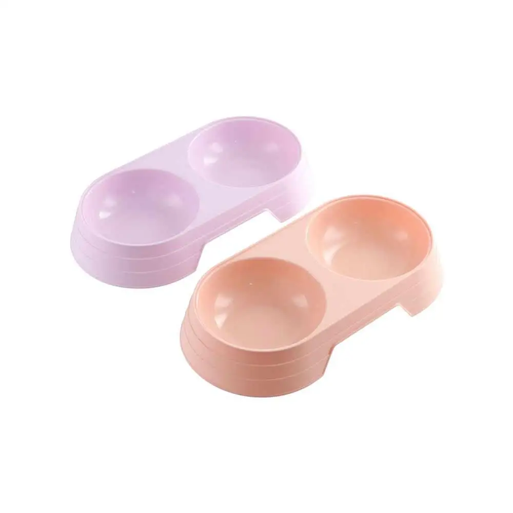 

Practical Portable Candy Color Durable Pet Accessories Dog Food Tray Cat Double Bowl Cat Drinking Bowl Cat Feeding Bowl