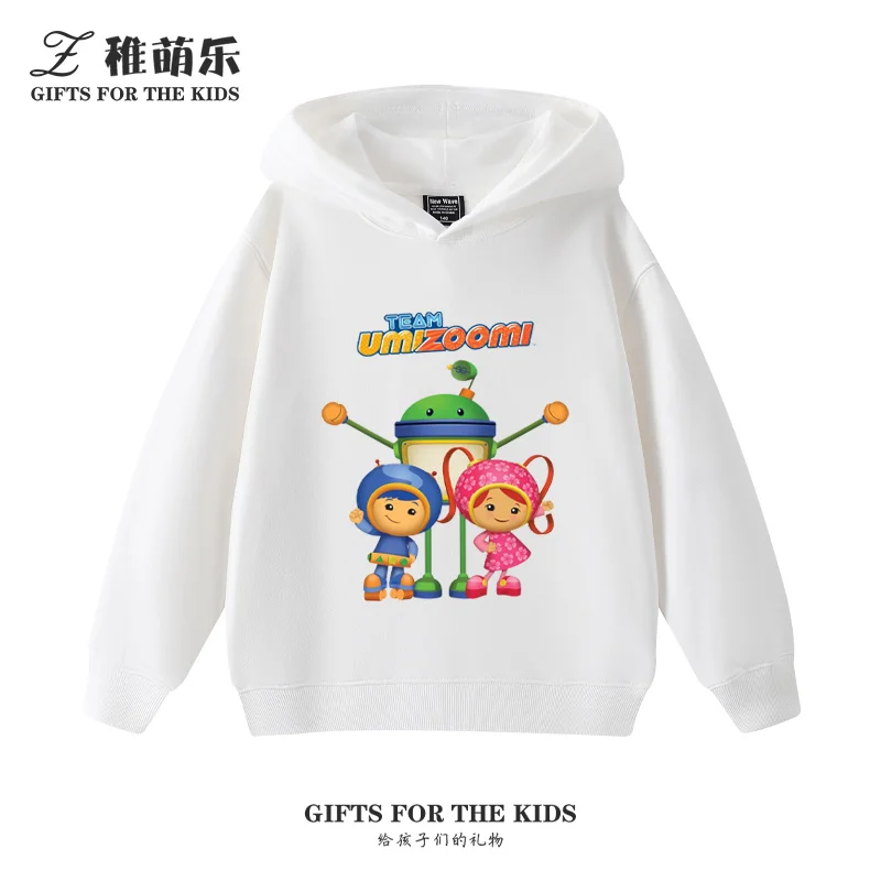 

Cartoon cute Team Umizoomi print boys girls fashion warm hoodie fall and winter outdoor leisure sports kids hooded sweatshirt