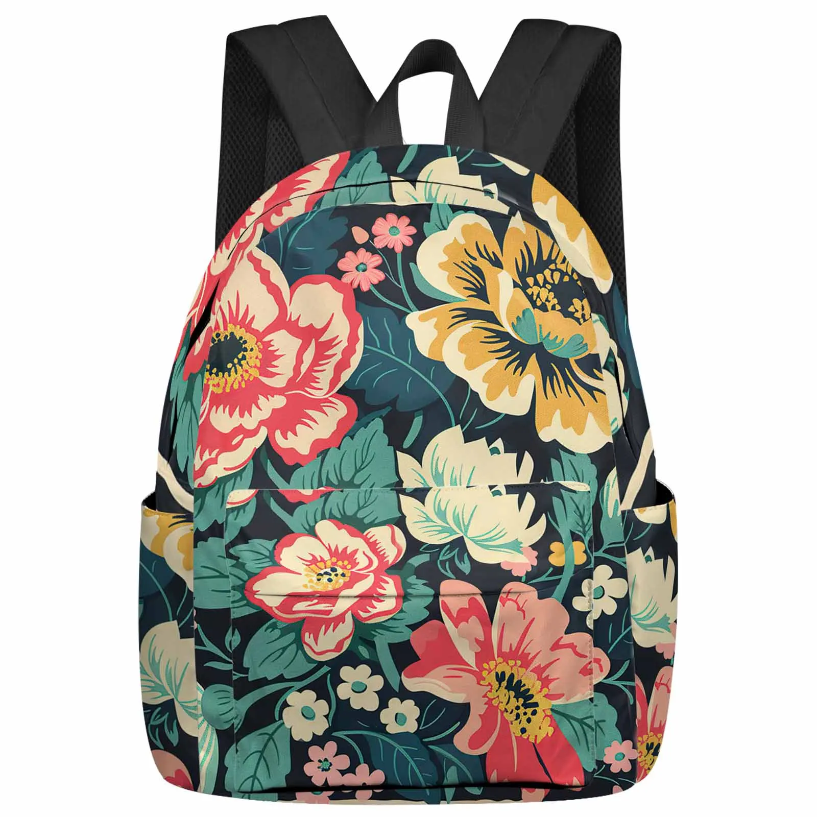 

Watercolor Flowers Retro Large Capacity Backpack Men Laptop Bags High School Teen College Girl Student Mochila