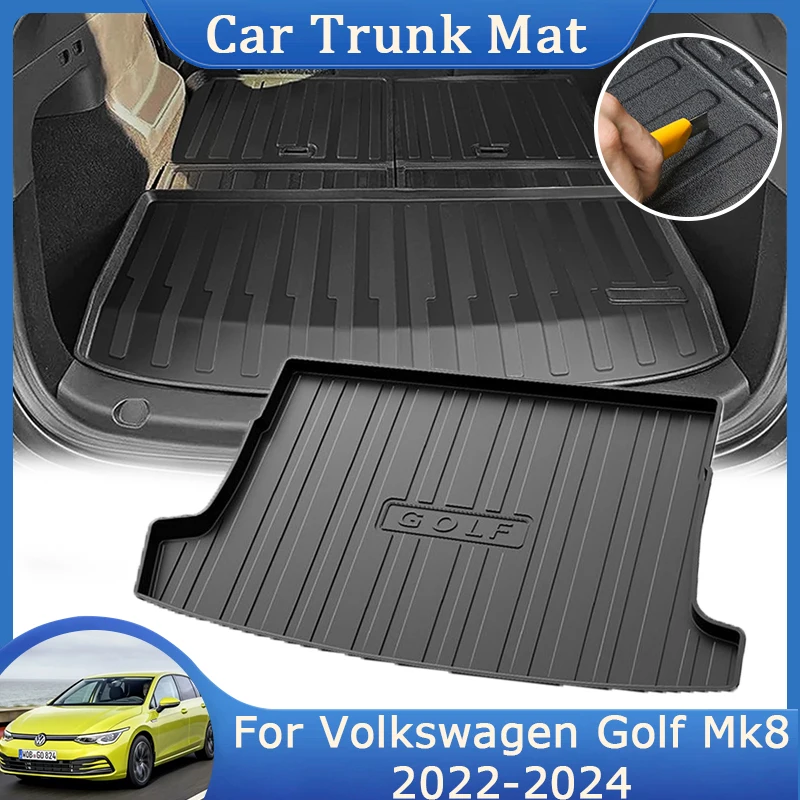 

For VW Volkswagen Golf Mk8 2022 2023 2024 TPE Rear Trunk Mat Cargo Tray Floor Pad Decoration Waterproof Anti-scratch Accessorie