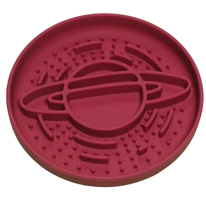 

Dog Slow Food Bowl Licking Plate Silicone Help Healthy Round Anti-choking Thickened Pet Food Bowl Pet Feeders Training Products