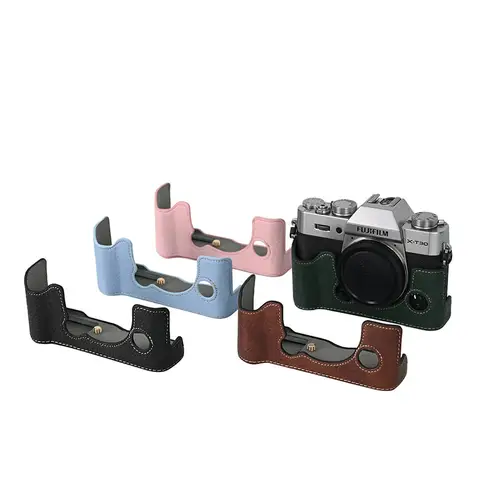 PU Leather Camera Bag Half Body Case for Fujifilm Fuji XT30 X-T30 XT30II XT30III XT20 XT10 Battery Opening Bottom Cover