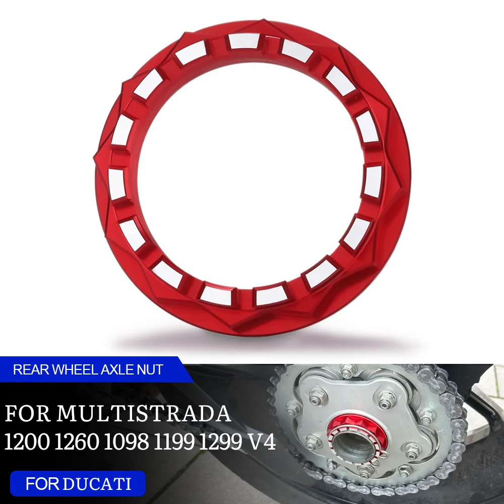 

Motorcycle CNC Rear Wheel Cover Axle Nut for Ducati V4 1098 1198 1199 1299 Panigale Multistrada 1200 Diavel Streetfighter