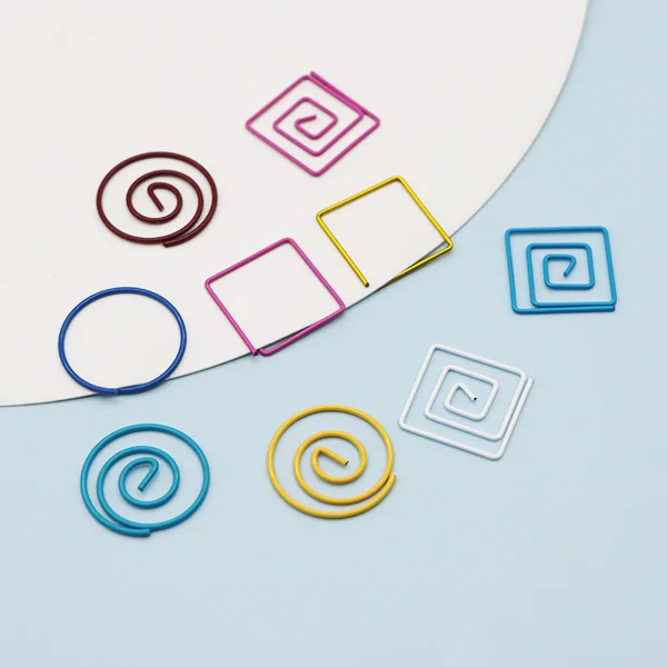 

Simple Geometric Shape Paperclip Office Accessories Paper Clips Cute Stationery Bookmark Metal Clip Stationery Study Accessories