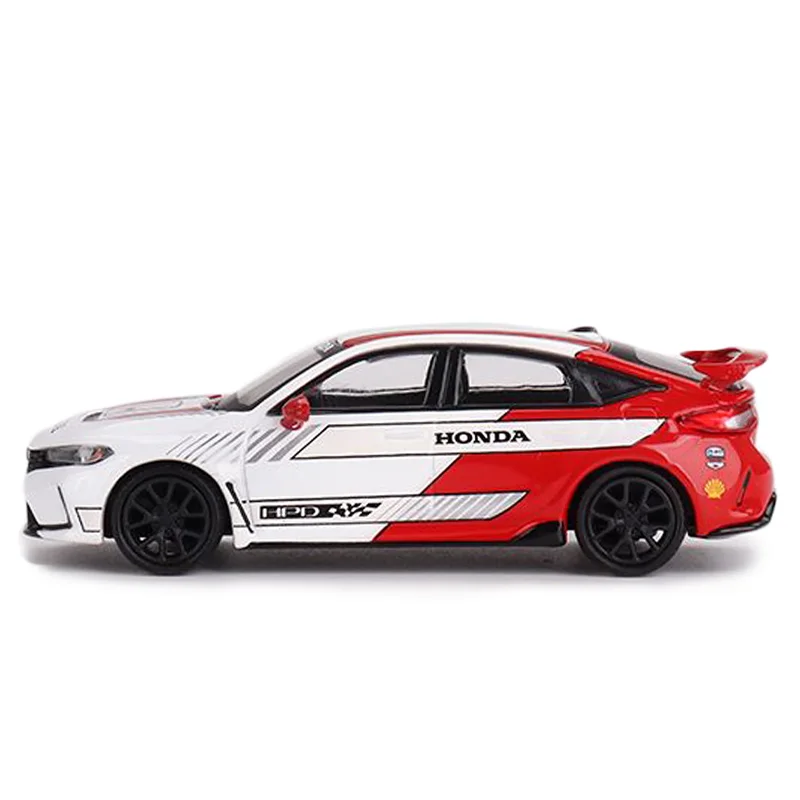 Minigt Schaal 1/64 Honda Civic Type R #2 2023 Tempo Auto Wit Legering Motorvoertuig Diecast Metalen Model Geschenken