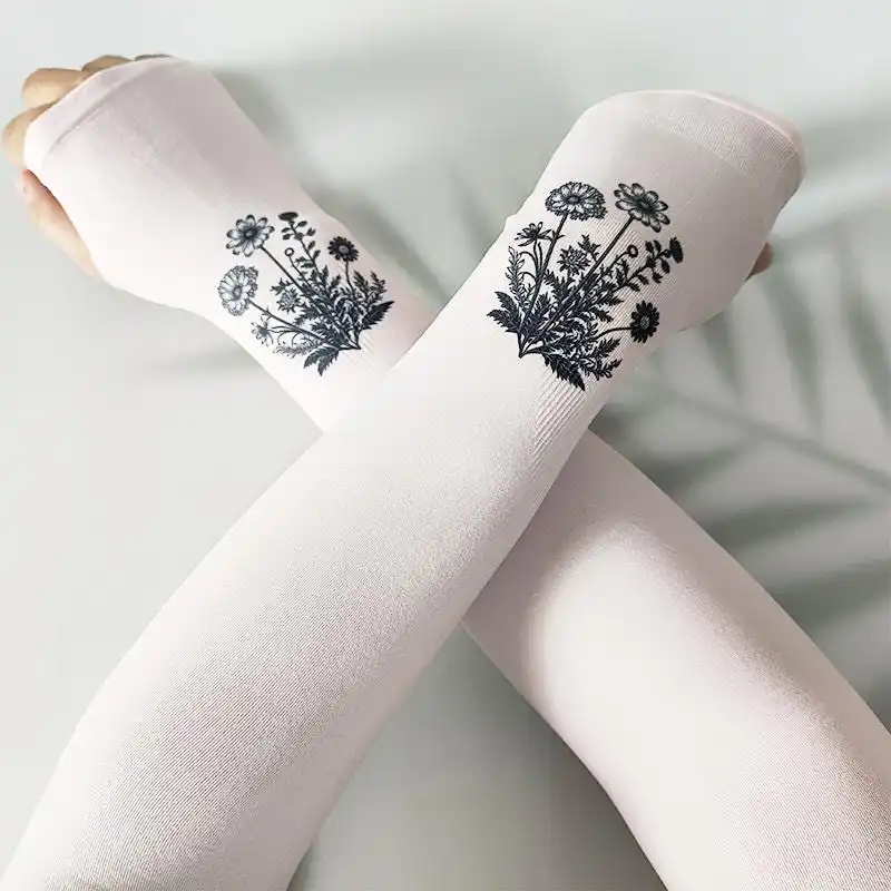 2026 Summer New Fashionable Cool Solid Color Printed Ice Sleeves Outdoor Arm Protectors Multi functional Fashion Sleeves