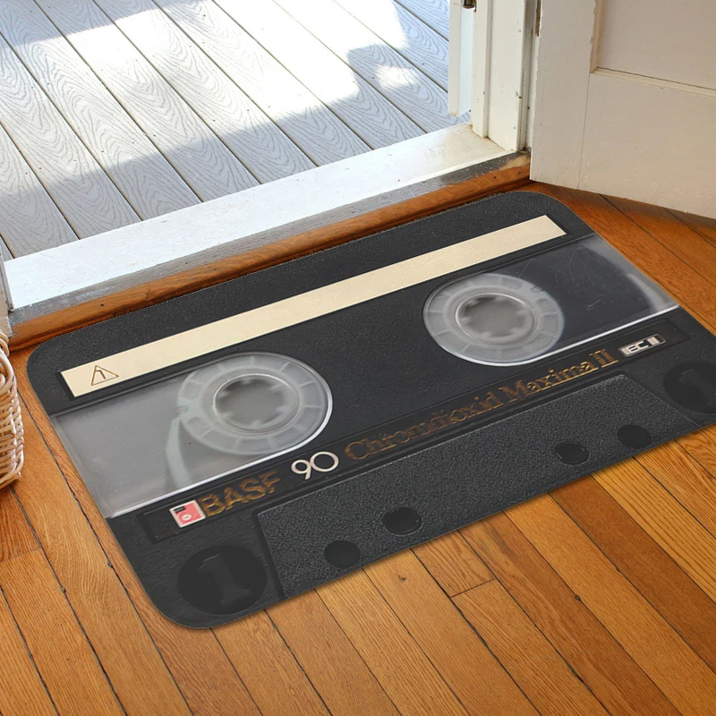 

Vintage Cassette Music Tape Entrance Door Doormat Bedroom Rug Non-slip Living Room Floor Carpet Kitchen Bathroom Foot Mat