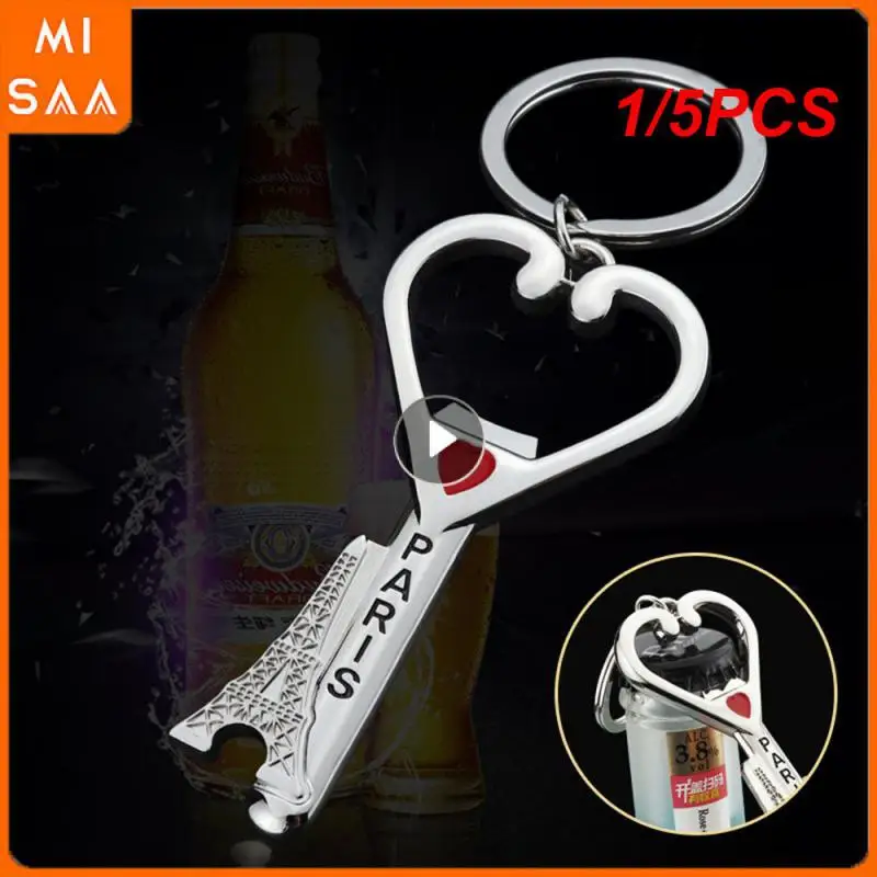 1/5PCS Keychain Bottle Opener Small Size Not Easy To Bend Metal Material Iron Tower Corkscrew Bottle Opener