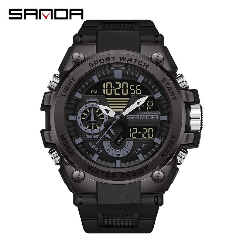 Sanda Herren-Armbanduhr, digital, modisch, wasserdicht, Outdoor-Sport, multifunktional, elektronisch, SD3302-12 9