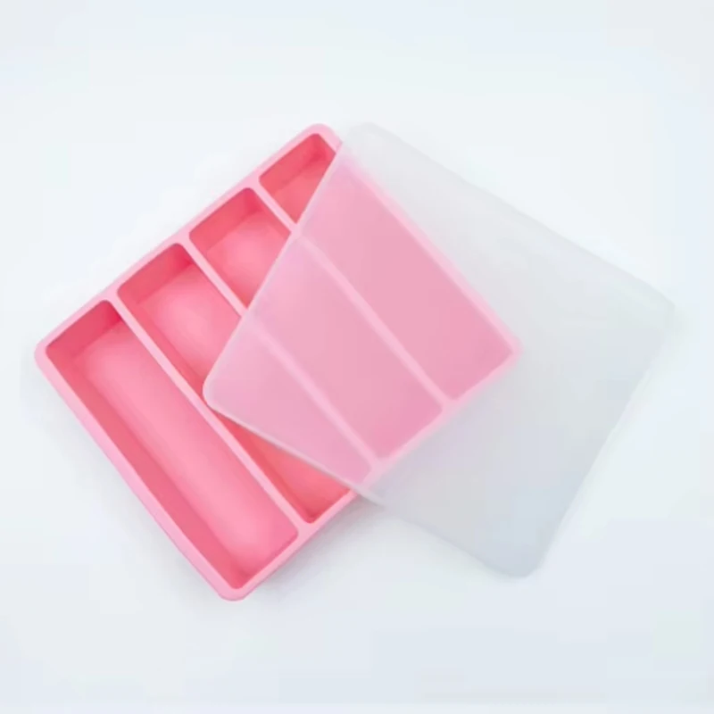 Multi Color And Multi Grid Silicone Freezing Tray Super Large Soup Ice Tray Food Freezing Mold Durable Practical Kitchen Storage