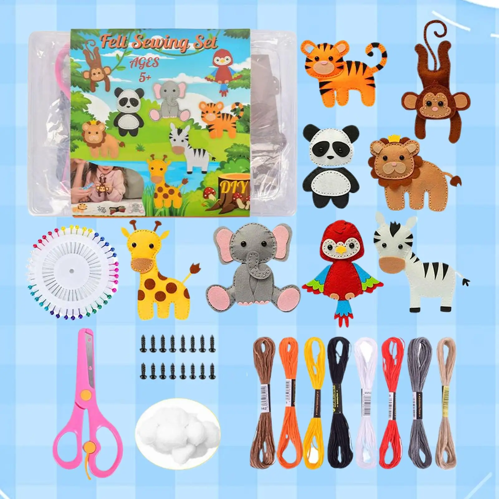 مجموعة أدوات الحرف اليدوية للأطفال للتفاعل العائلي مجموعة كرتونية ثلاثية الأبعاد للحيوانات لغرفة النوم وغرفة المعيشة والحفلات والفصول الدراسية للأولاد #6