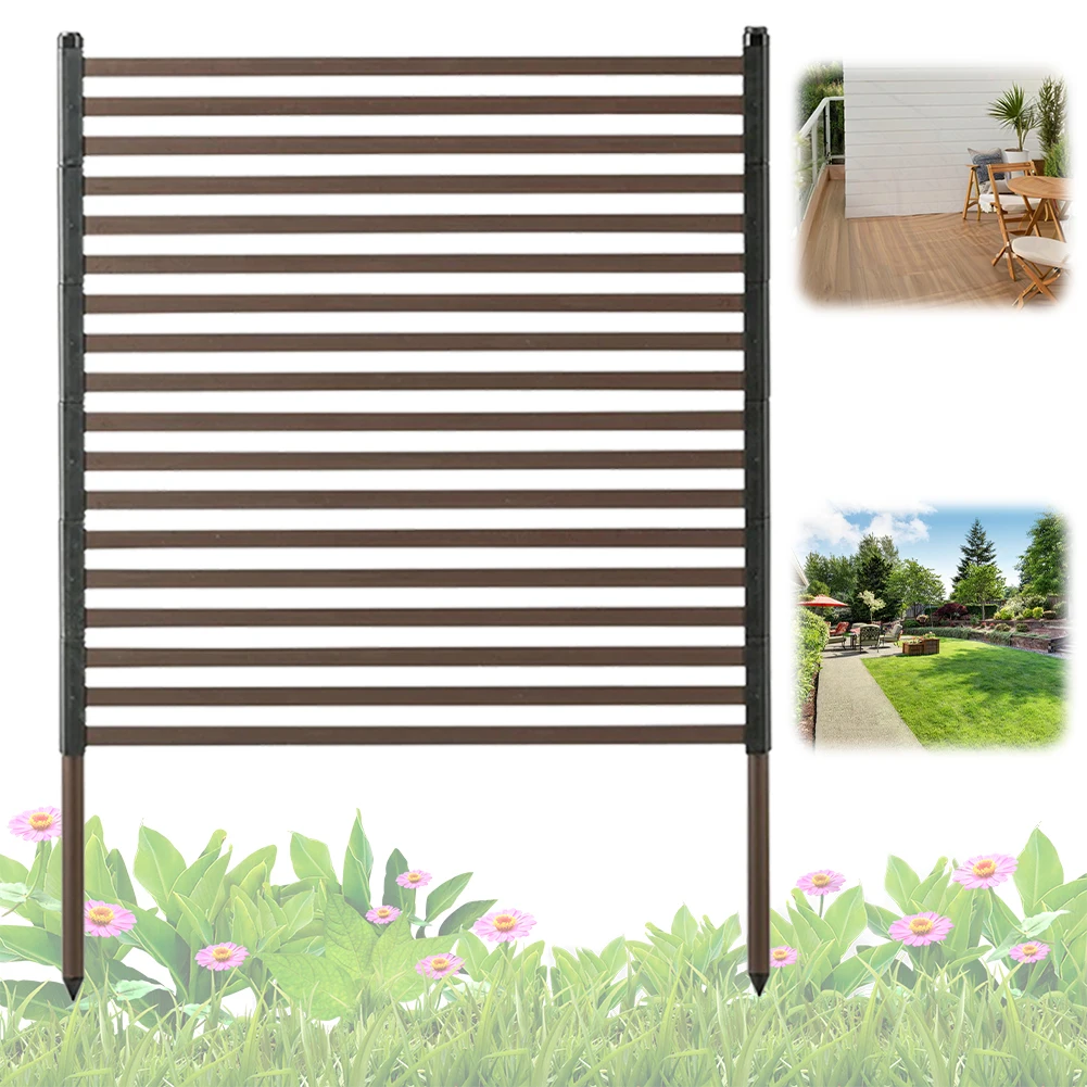 

3FT W X 4FT H Metal Outdoor Privacy Screen Fence Privacy Screen PE-Coating Steel Pipes Fence Panel for Balcony Patio Lawn Garden