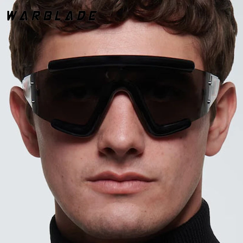 

Trending Punk Cool Oversized Women's Sunglasses Luxury Brand One-Piece Men Sunglass Outdoors Sports Drive Windproof Goggle UV400