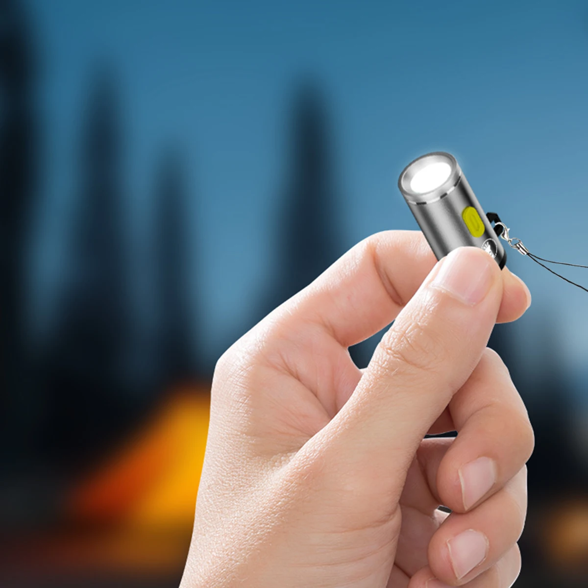 Mini Led Flashlight Powered By Type C Connectors Cob Cold White Not Need Battery Design Multifunctional Flashlights Small Lights