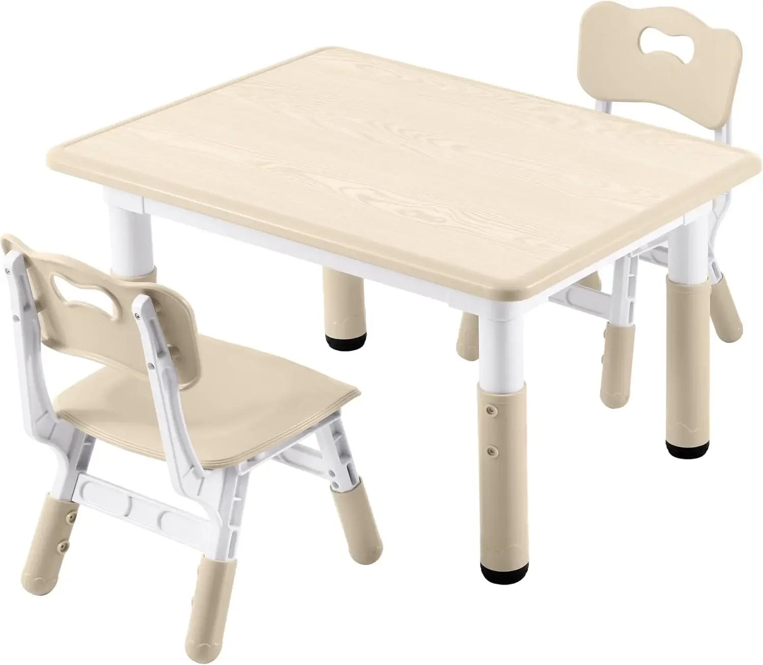 

Kids Study Table and Chairs Set, Height Adjustable Toddler Table and Chair Set for Kids Ages 3-8, 31.5" L x 23.6" W Graffiti