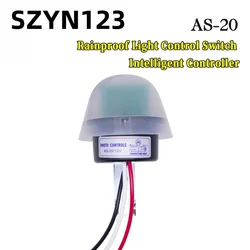 2PCS AS-20 Light Control Switch AC 110V 220V DC 12V Waterproof Sensitive Auto Photo Switch On/Off Photocell Street LED Light