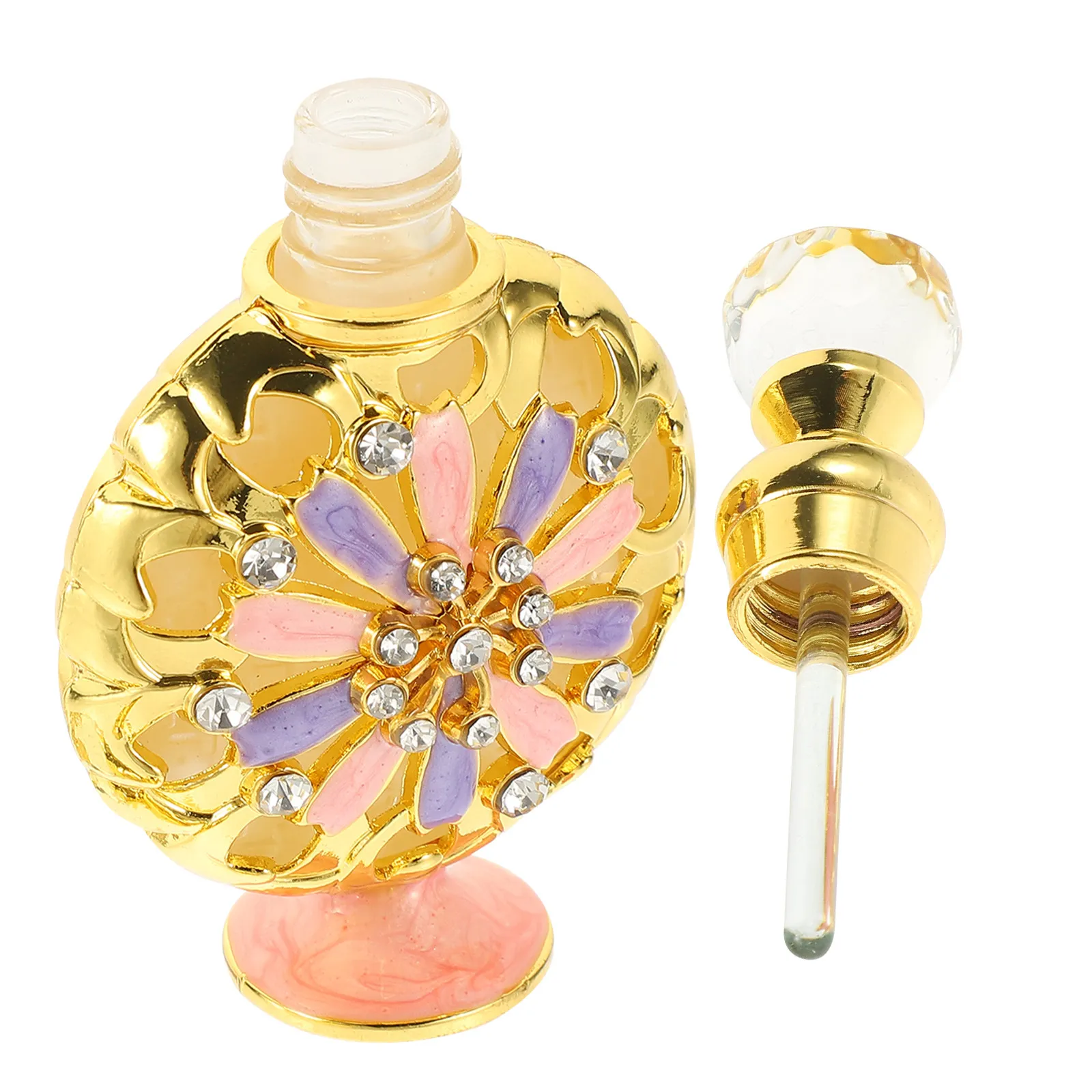 30Ml Elegant Empty Perfume Bottle Glass Shiny Vintage Style Travel Perfume Container Essential Oil Sample Bottle Aroma Holder