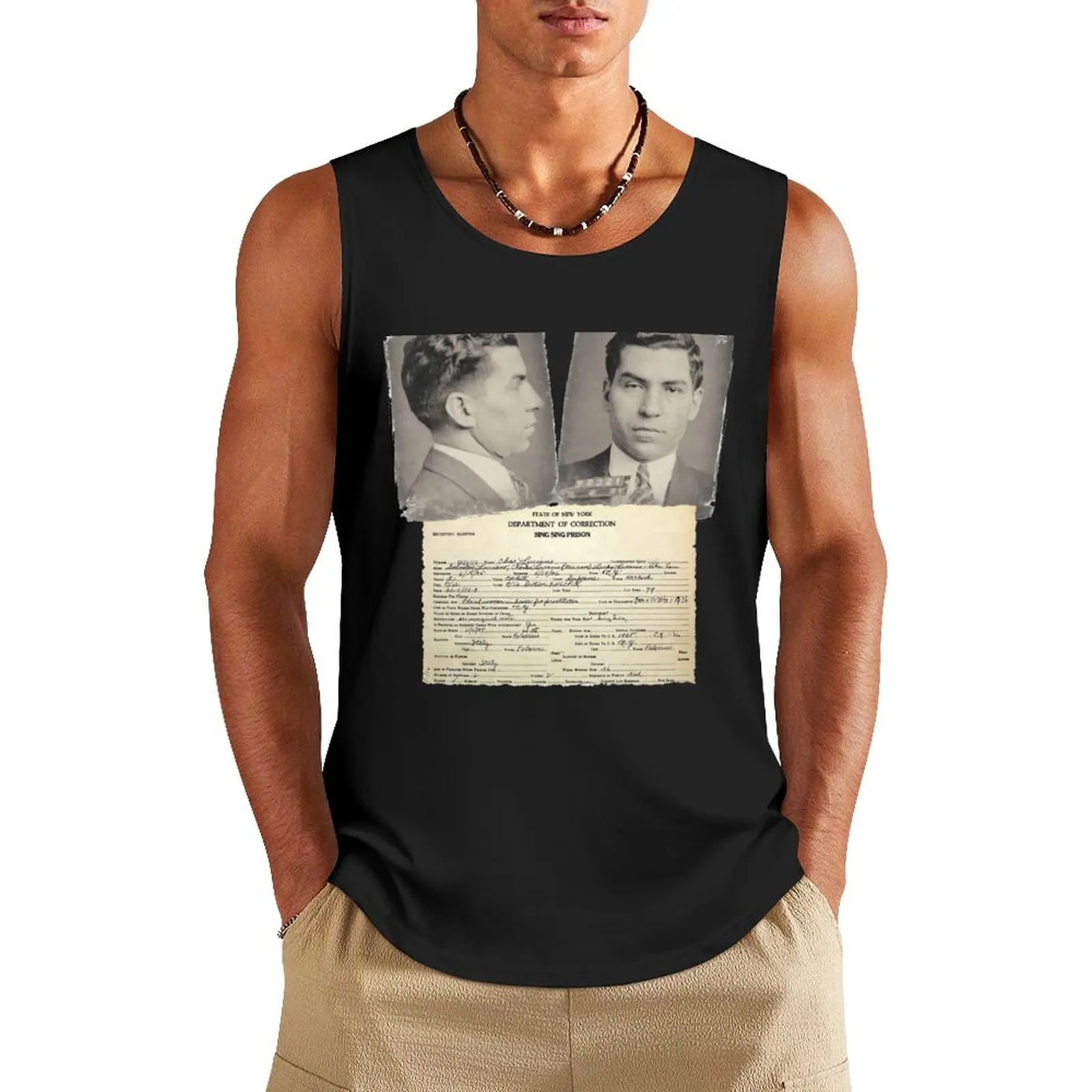 

Lucky Luciano Wrap Sheet Tank Top Men's sports t-shirt t shirts