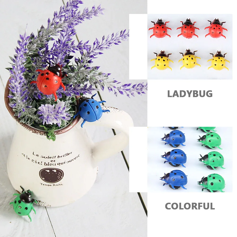 

20Pcs Resin Ladybug Decorations Realistic Animal Models Early Childhood Education Gifts Ladybug Models Adornment