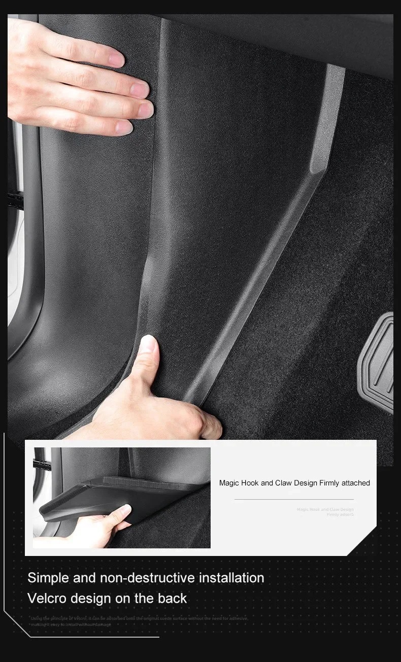 Per Tesla Model Y 2021-2024 Center Console Side Anti-kick Pads per Model Y HW 4.0 pedale di riposo anteriore esterno copertura di protezione TPE