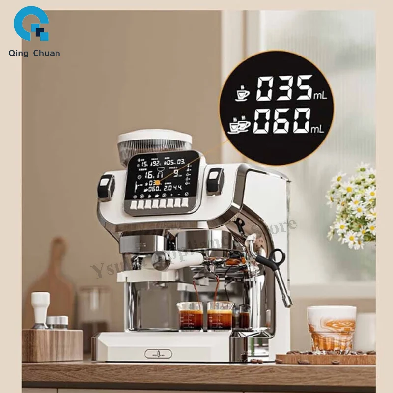 Coffee machine commercial stall double boiler semi-automatic grinding machine