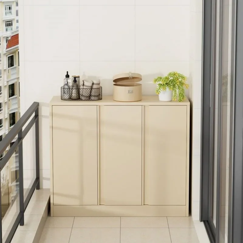 Steel Balcony Cabinet Moisture Proof Sunproof Iron Locker Shoe Storage Large Capacity Rainproof Household Outdoor Cupboard