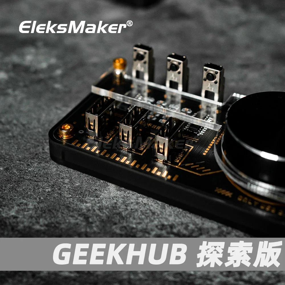 EleksMaker GEEKHUB USB Desk Controller Retro Computer Docking Station Expansion Customisable Buttons Adjust Volume RGB Light