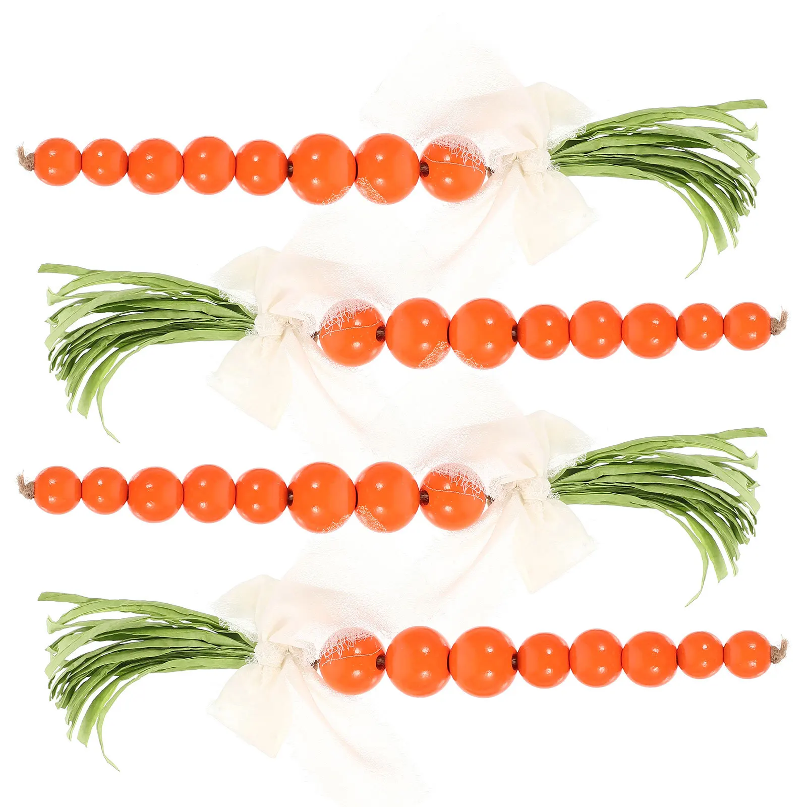 

4Pcs Beaded Carrot Decoration Easter Wooden Ornaments Creative Modeling Home Bar Hotel Scene Layout Adornments