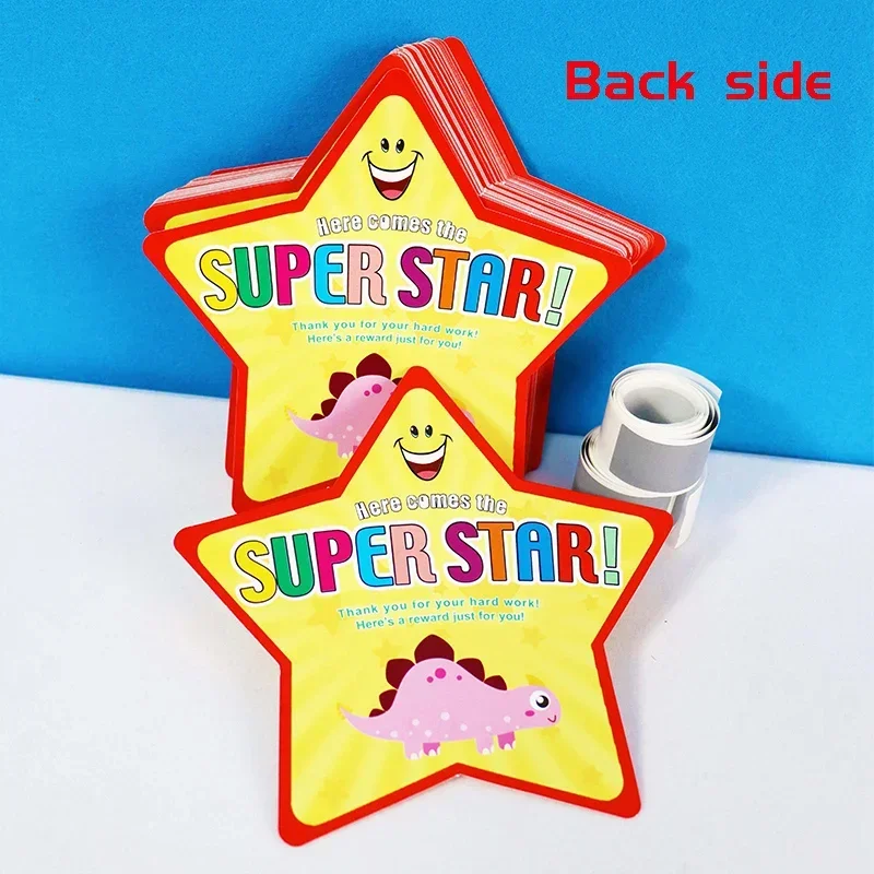 50Pcs Big Size Reward Scratch Cards Lucky Encourage Praise Stickers Kids Early Learning Teaching Aids Kindergarten Family Game