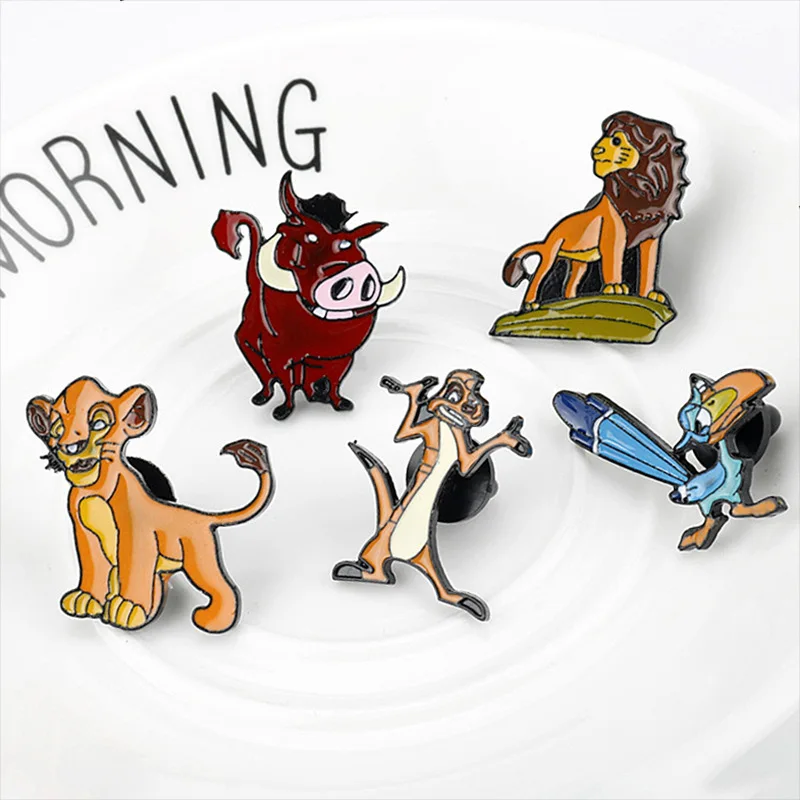 The Lion King Simba Brooch - Cute Cartoon Badge Pin for Kids, Animals Disney Movie Souvenir Anime Badges