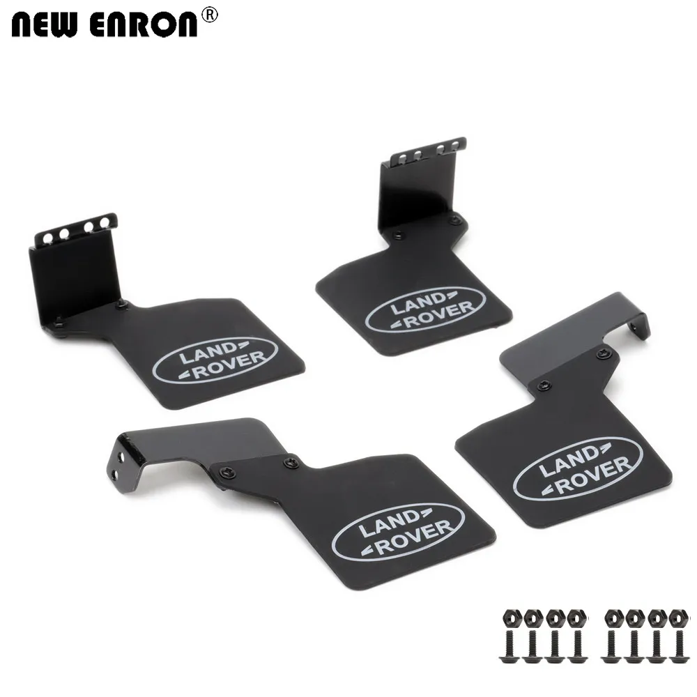 NEW ENRON Rubber Quarters Front & Rear Fender Mud Flaps & Aluminum Bracket Set for RC Crawler Car 1/10 Traxxas TRX4 Tamiya D110