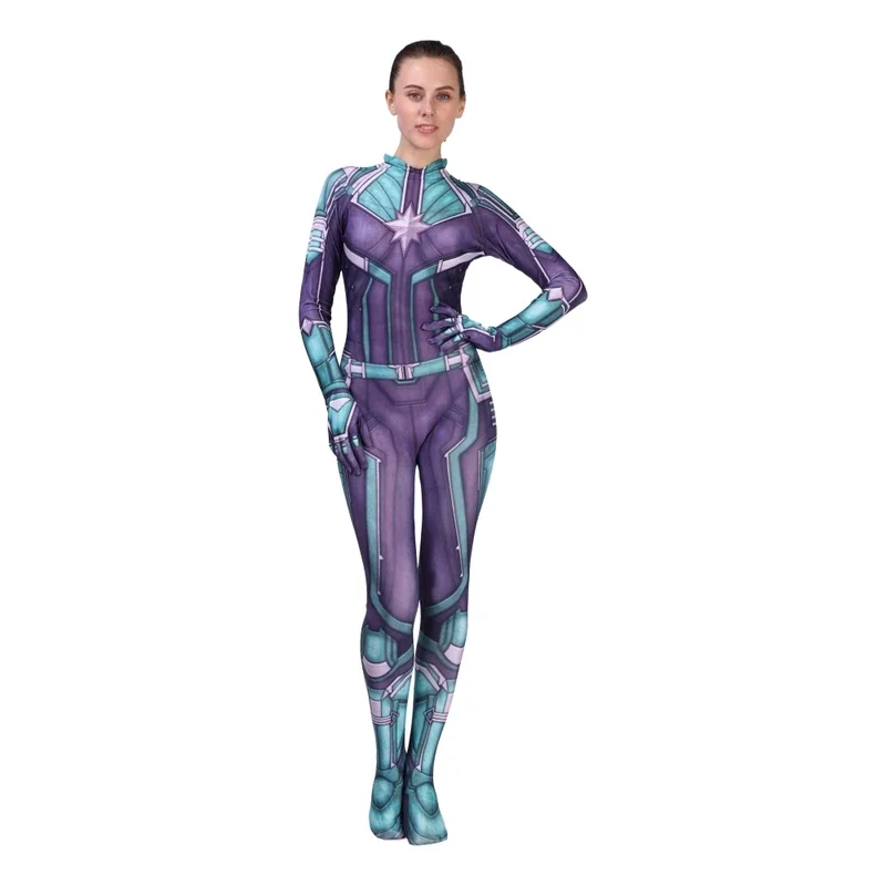 FC6Movie Version Captain Carol Danvers Cosplay Costume Zentai Superhero Bodysuit Suit Jumpsuits Women Costumes 3D Printing@FC8！