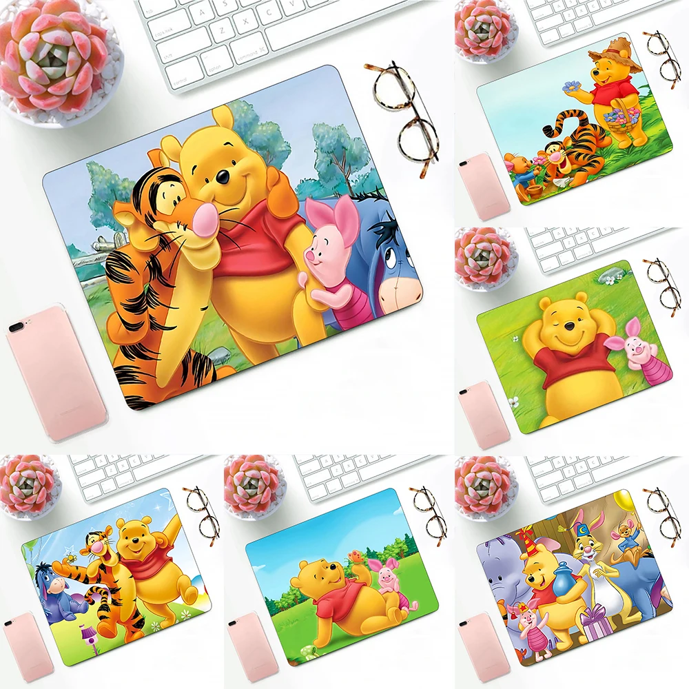 

Cute Winnie The Pooh Gaming Mouse Pad XS Small Mousepad For PC Gamer Desktop Decoration Office Mouse Mat Deskmat Rug