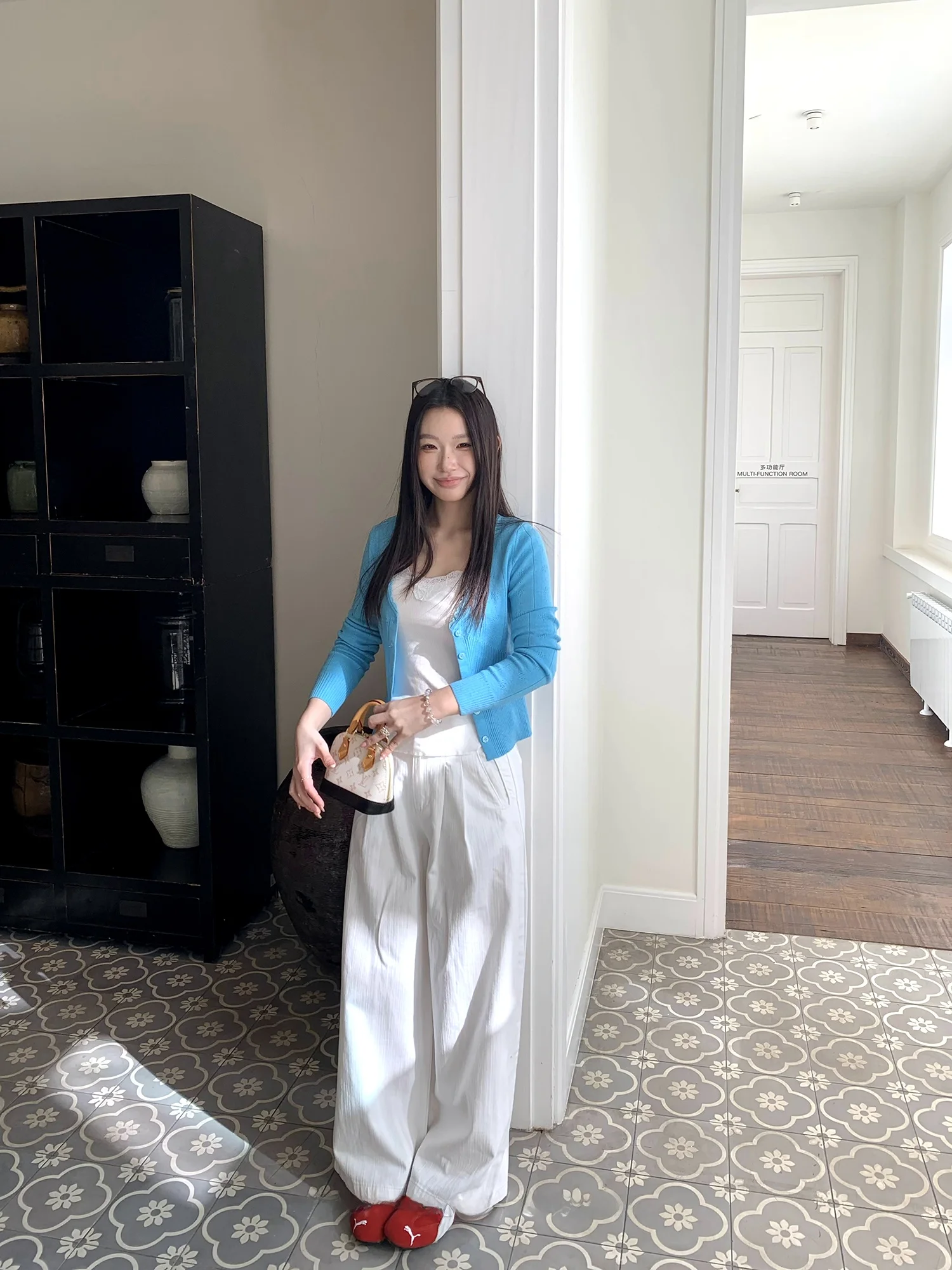 

Loose High Waist Women's Casual Pants Spring Summer White Wide Leg Pants Lazy Style Pure Color Knife Loose Fit Trousers