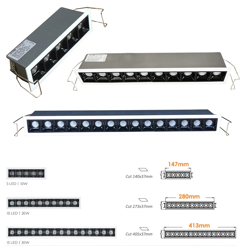 Imagem -02 - Tuya Inteligente 20w Linear Conduziu a Luz do Ponto 220v Pode Ser Escurecido Zigbee Wifi Bluetooth Teto Moderno Inteligente Recesso Lâmpada 10v Dali