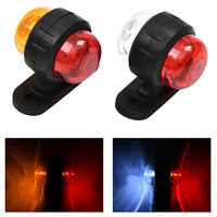 2PCS Truck Side Marker Lights Outline Lamp 12V 24V Side Light Red Amber Signal Indicator Light Trailer Van Bus Caravan Boat