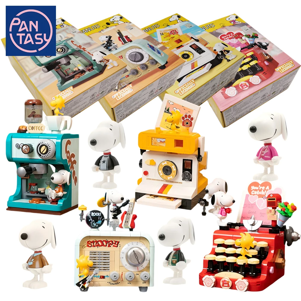 New Genuine PANTASY Snoopy Building Blocks Retro Machine Series Radio Trendy Construction Kits Toys Perfect Gifts for Collectors