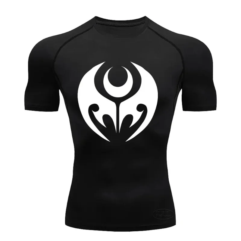 

Мужская компрессионная футболка с коротким рукавом для спорта и фитнеса, для бега и бодибилдинга, облегающая, эластичная, влагоотводящая, плотно прилегающая