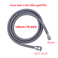 180cm F1/2 M15*1 Kitchen Pull Out Faucet Hose Nylon Flexible Pull down Hose Black Gray Replacement Pipe Nylon Hose Tube