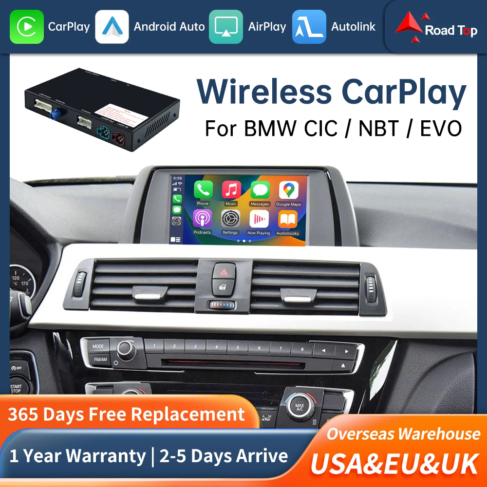 Road Top Wireless Carplay Decoder Interface For BMW NBT 1 2 3 4 5 7 Series X1 X3 X4 X5 X6 F15 F16 F25 F26 F48 F01 F10 F11 F22