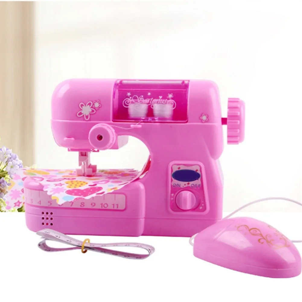 Children Sewing Machine Portable Handheld Sewing Machine with Light Small Electric Kids Sewing Machine Home Toys Set